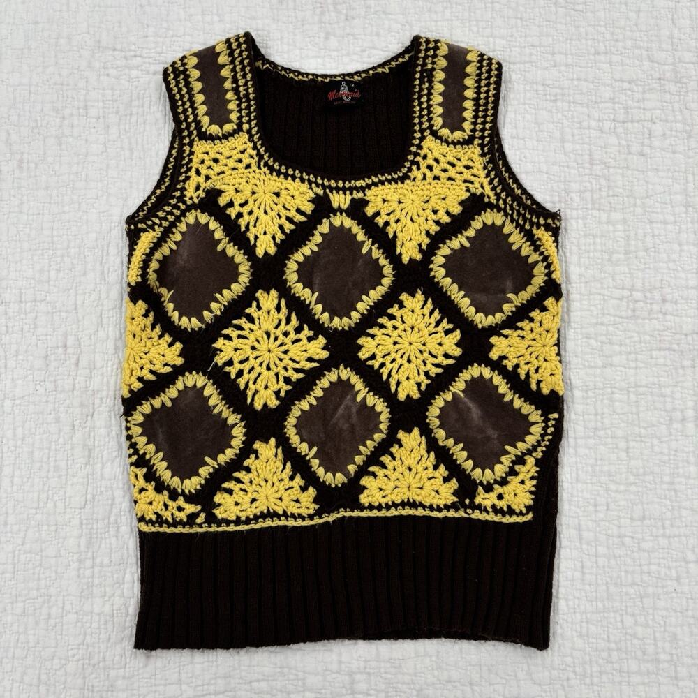 Mermaid Crochet VestWomen’s size Medium Granny Square Boho 70's Sleeveless